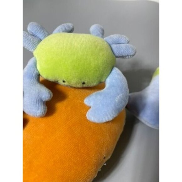 Pottery Barn Kids Colorful Plush Crab Toy Multicolor Soft Stuffed Animal Pull Vi - Picture 3 of 6